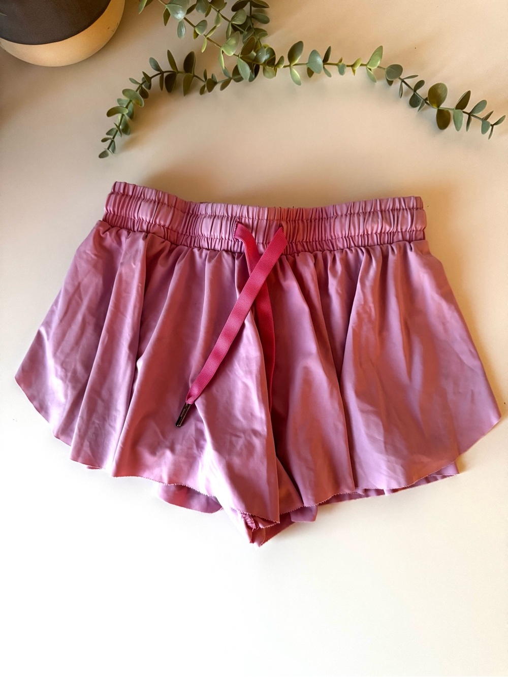 Girls Pink Butterfly Shorts Athletic Running Shorts Youth Medium